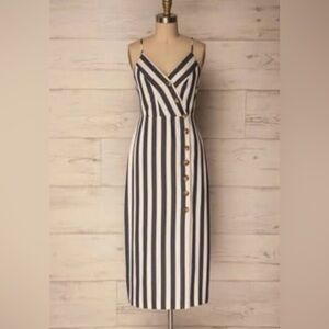 Striped Blue and White Button-Down Dress size Small